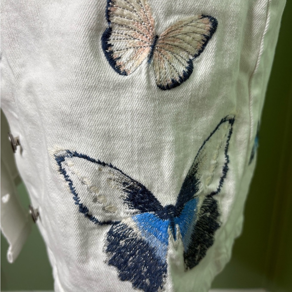 Donna Karan White Skirt with Butterfly Accents embroidery XS - Picture 4 of 13